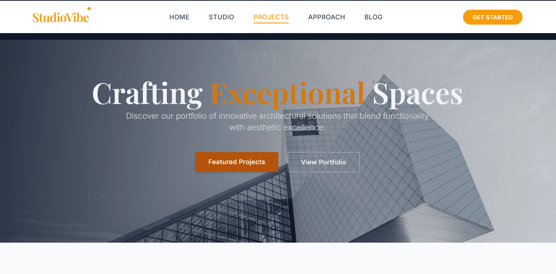 ArchStudio — StudioVibe — Hero & portfolio